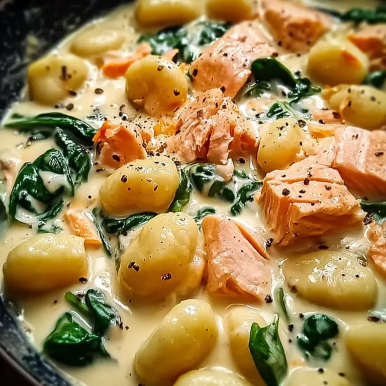 Cremige Lachs Gnocchi