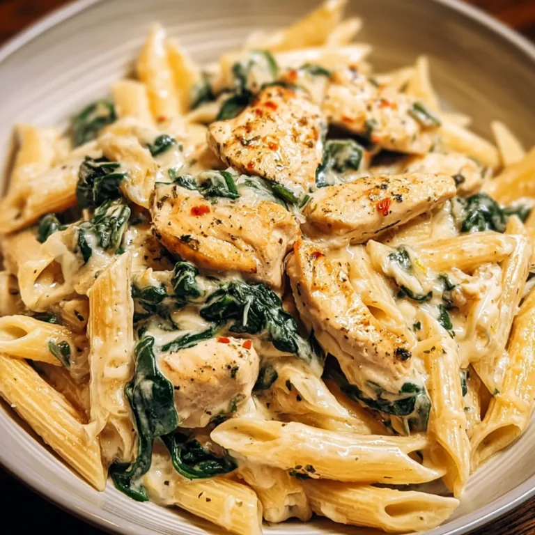 Frischkäse Spinat Hähnchen Pasta