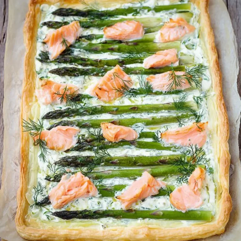 Lachs Spargel Tarte mit Blätterteig