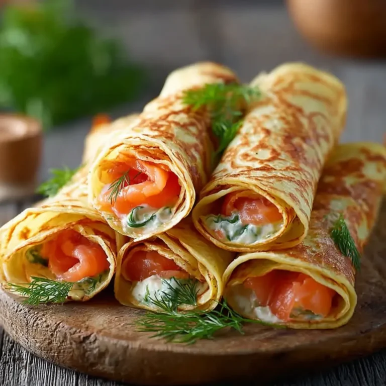 Pfannkuchen Wraps mit Lachs & Frischkäse