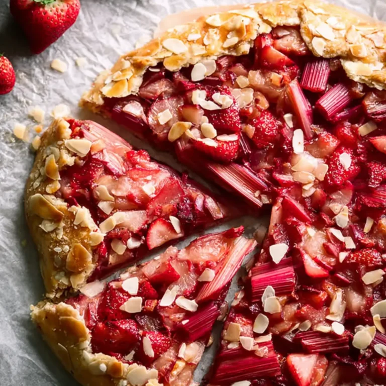 Rustikale Erdbeer Rhabarber Tarte