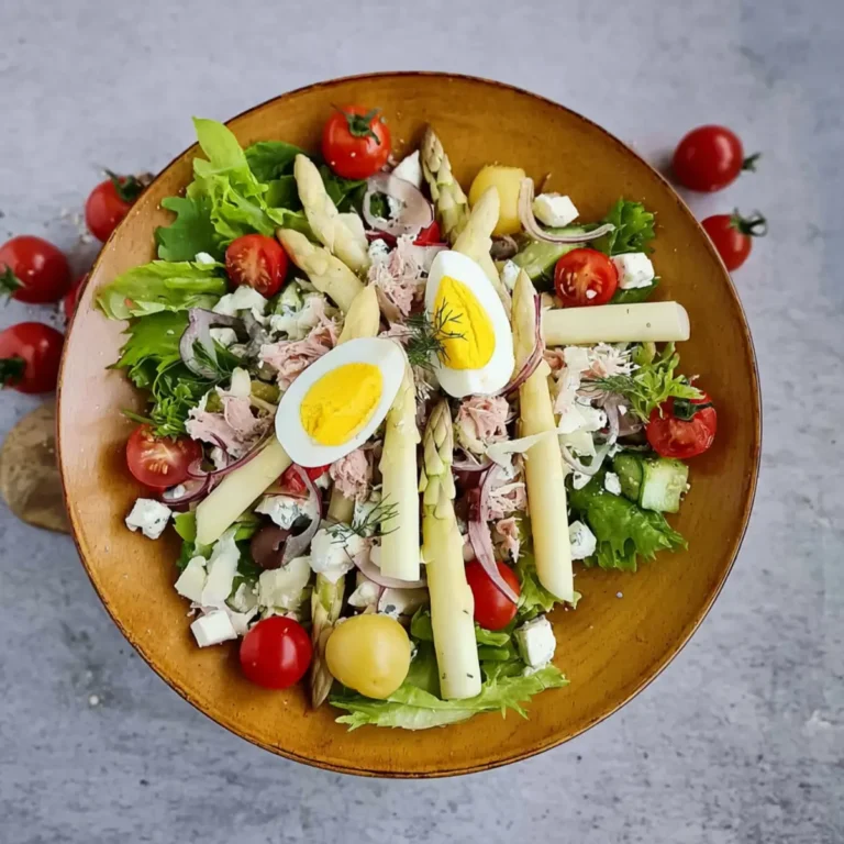 Spargelsalat mit Thunfisch und Feta