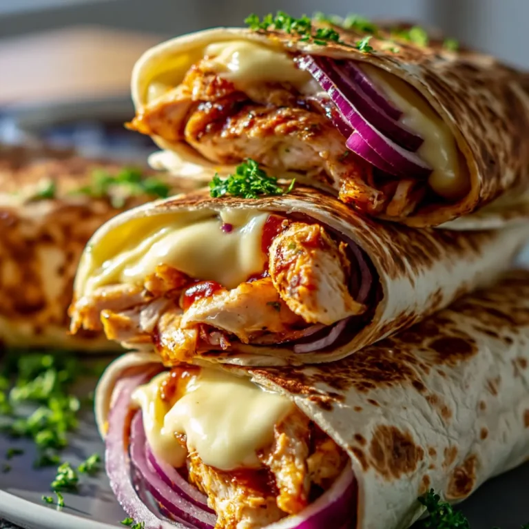 BBQ Cheesy Garlic Chicken Wraps