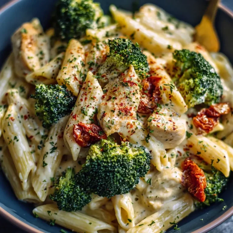 Cremige Hähnchen Brokkoli Pasta