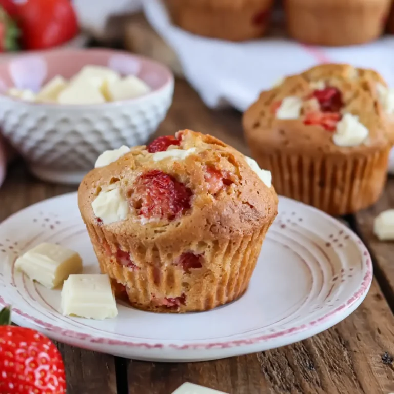 Erdbeer Muffins mit weißer Schokolade