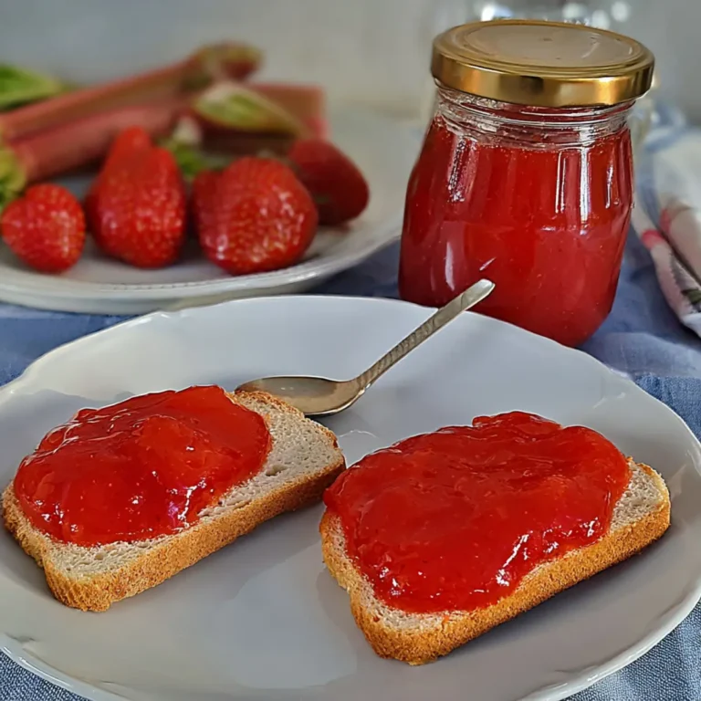 Erdbeer Rhabarber Marmelade mit Vanille