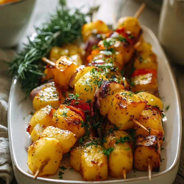 Gegrillte Honig Senf Kartoffelspieße