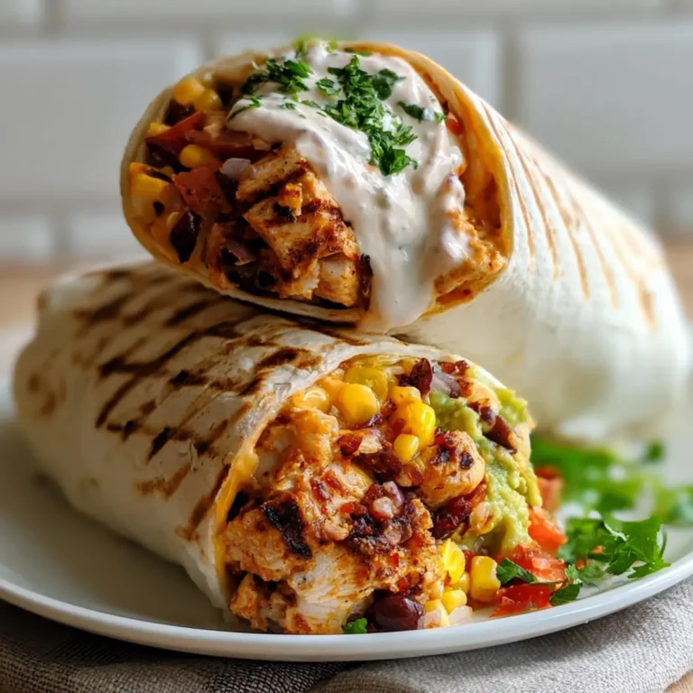 Gegrillter Hähnchen Burrito mit Chipotle Ranch