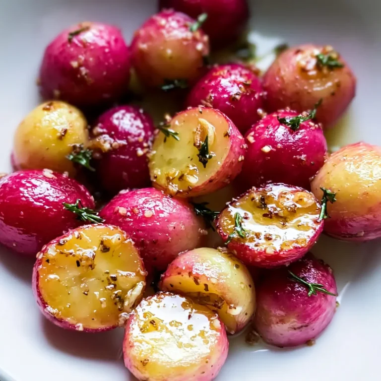 Geröstete Radieschen mit Knoblauchbutter