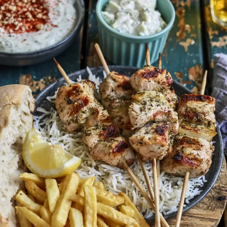Griechische Souvlaki Spieße