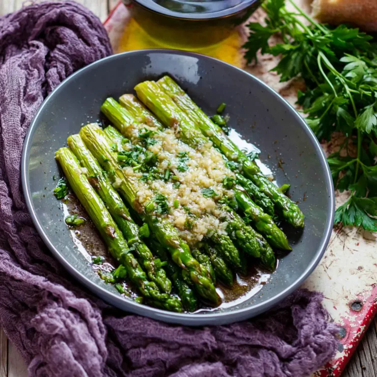 Grüner Spargel in der Pfanne
