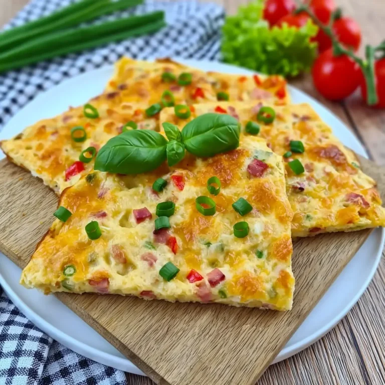 Herzhafter Ofenpfannkuchen mit Schinken und Käse