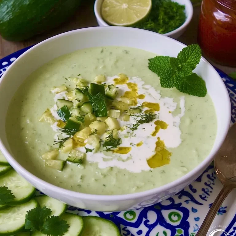 Kalte Avocado Gurken Suppe