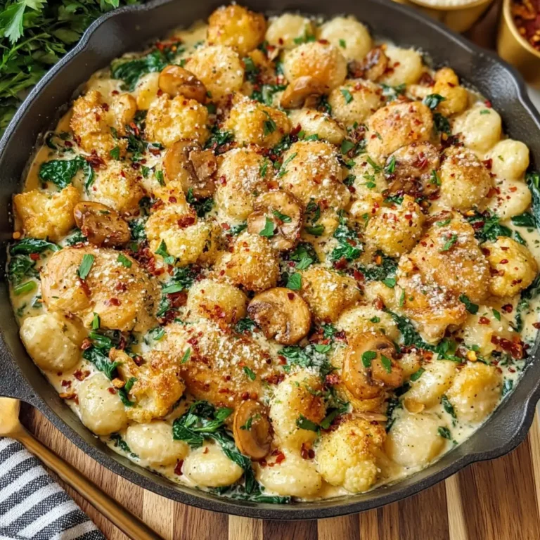 Knoblauch Hähnchen Gnocchi aus der Pfanne