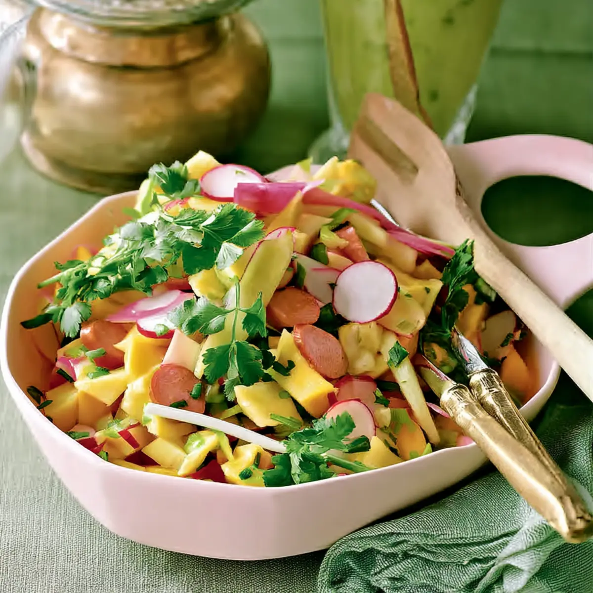 Käse Wurst Salat mit Radieschen