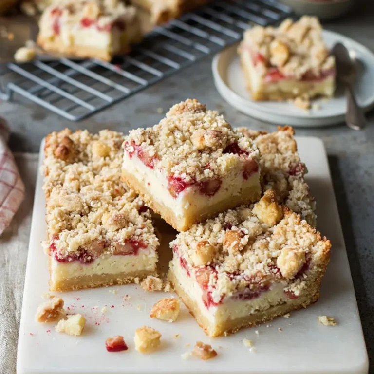 Rhabarber Pudding Streusel Schnitten