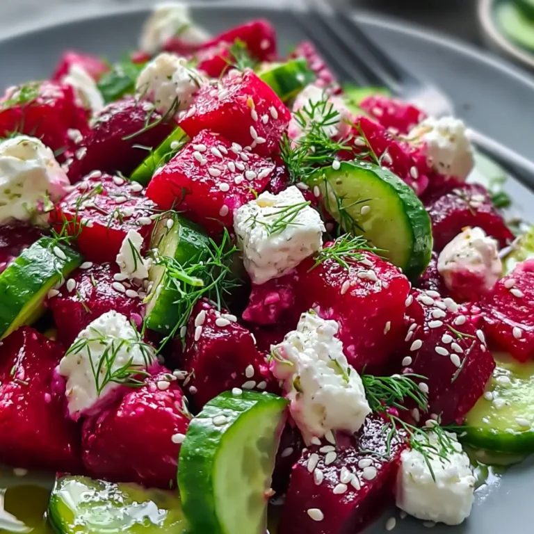 Rote Bete Feta Salat mit Gurke und Dill