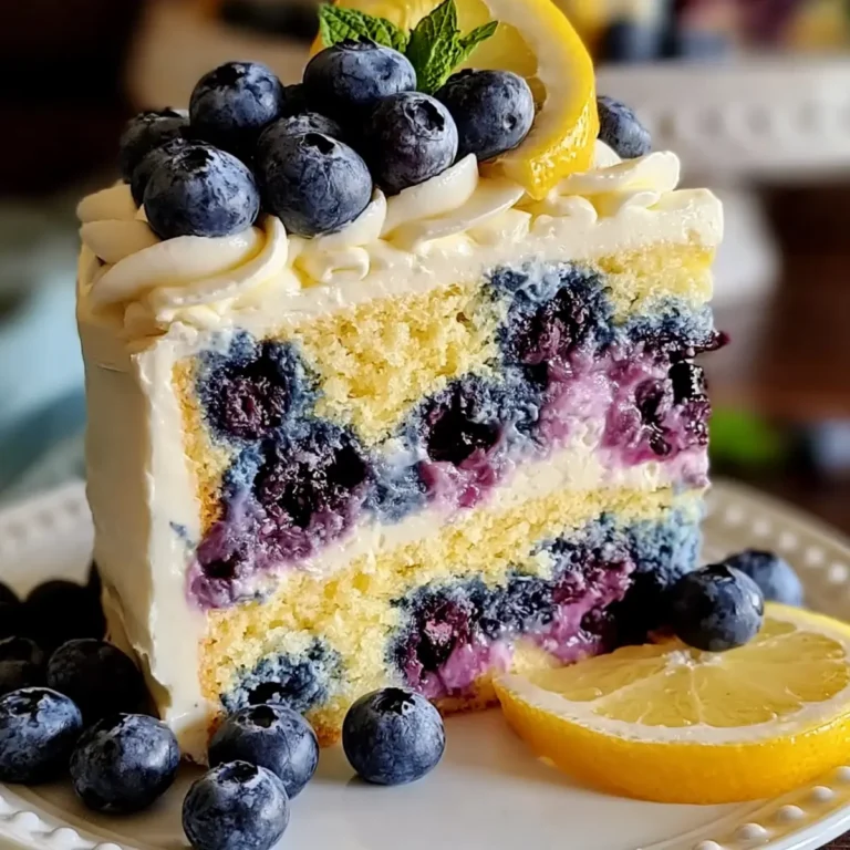 Zitronen Blaubeer Schichtkuchen
