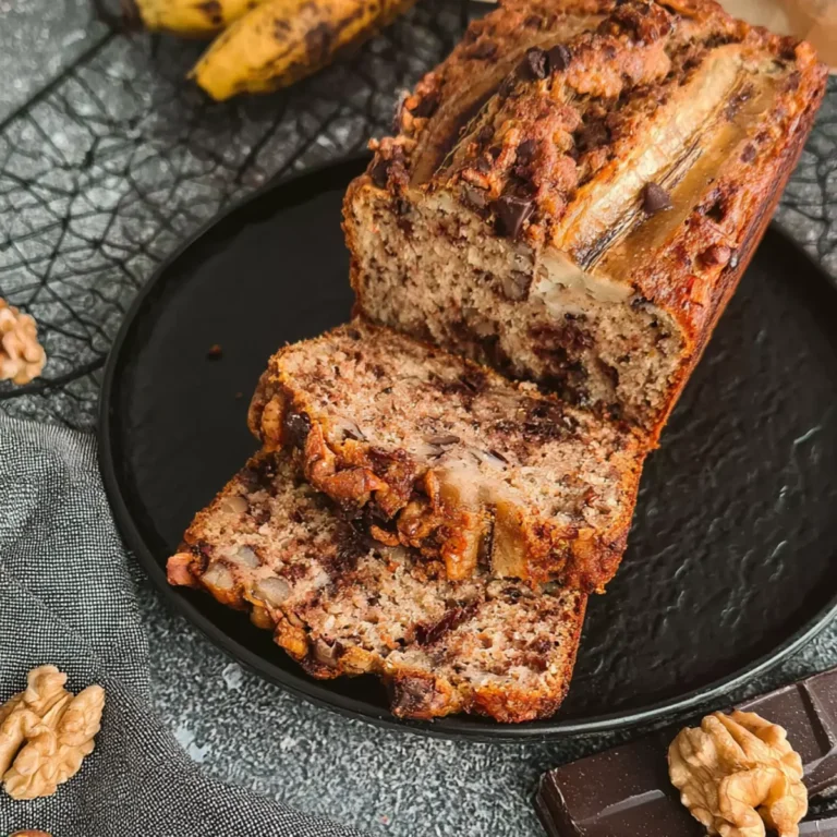 Bananenbrot mit Walnüssen & Schokolade