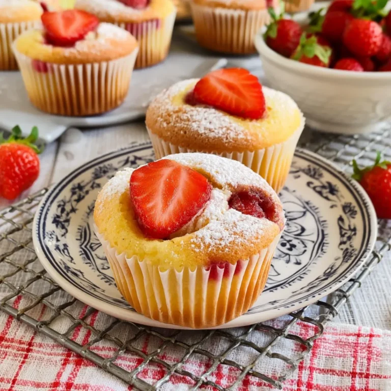 Erdbeer Muffins mit Zitrone und Vanille