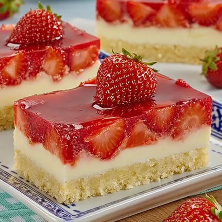 Erdbeerschnitten mit Pudding Schmand Creme