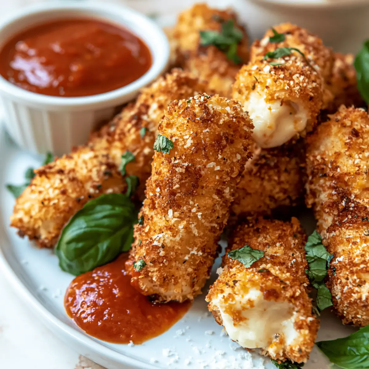 Hähnchen Mozzarella Sticks aus der Heißluftfritteuse