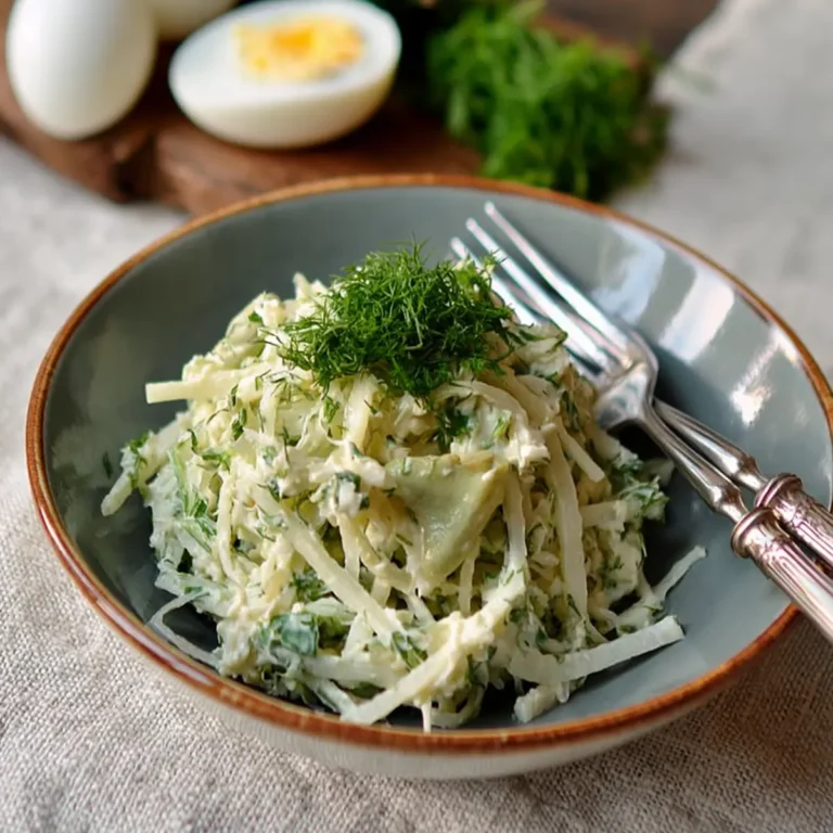 Kohlrabi Salat mit Gurke und Eiern