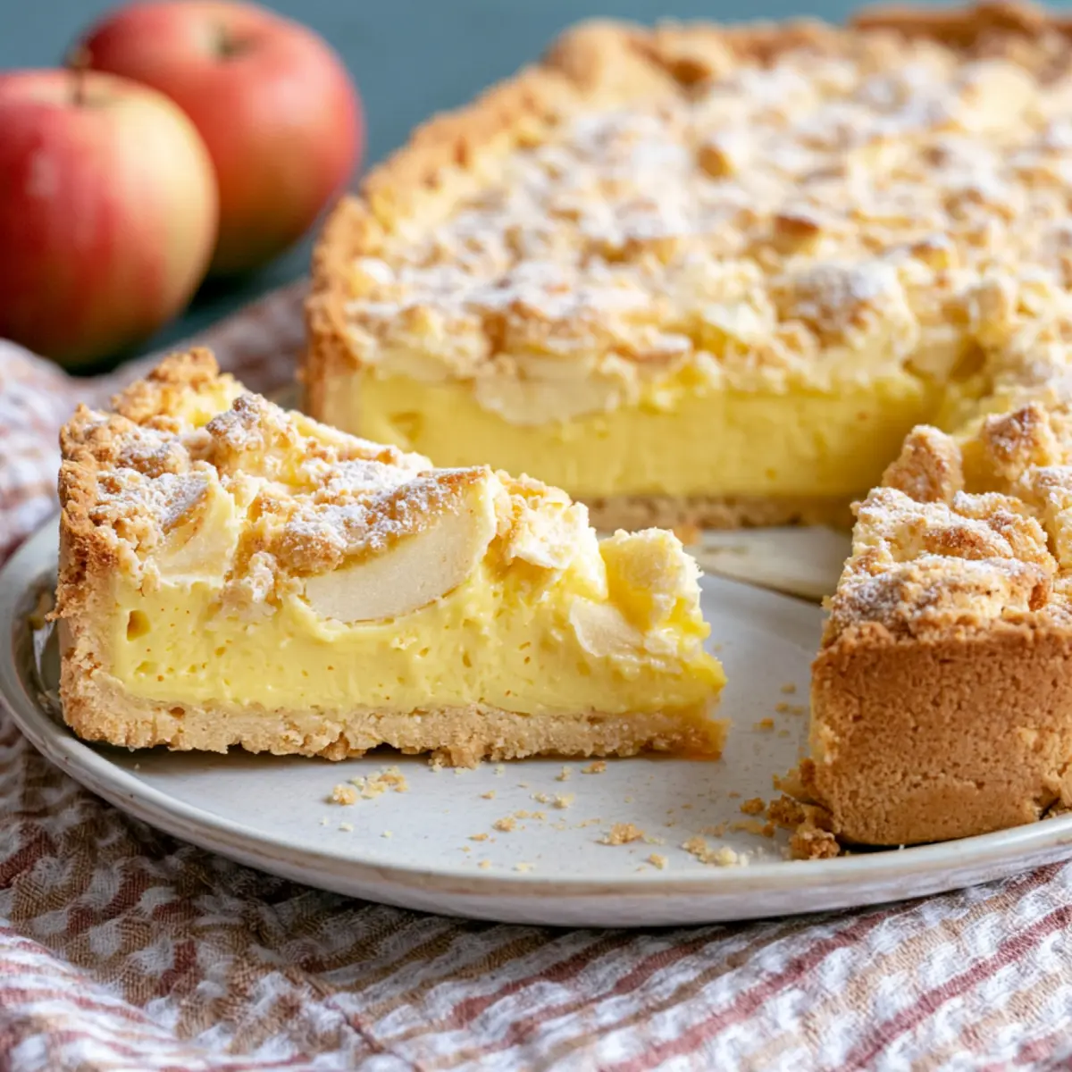 Apfelkuchen mit Pudding