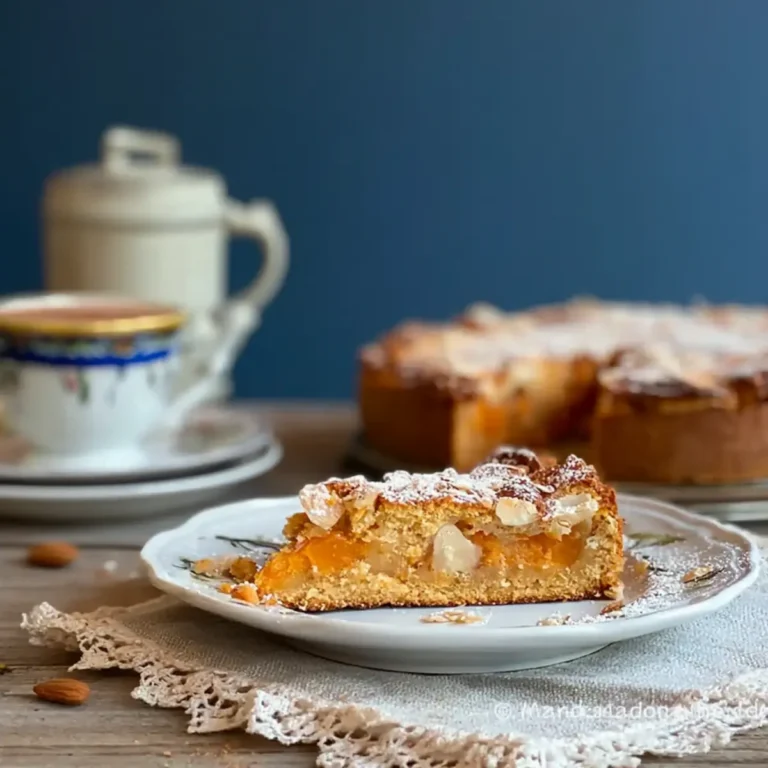 Aprikosenkuchen mit Mandeln
