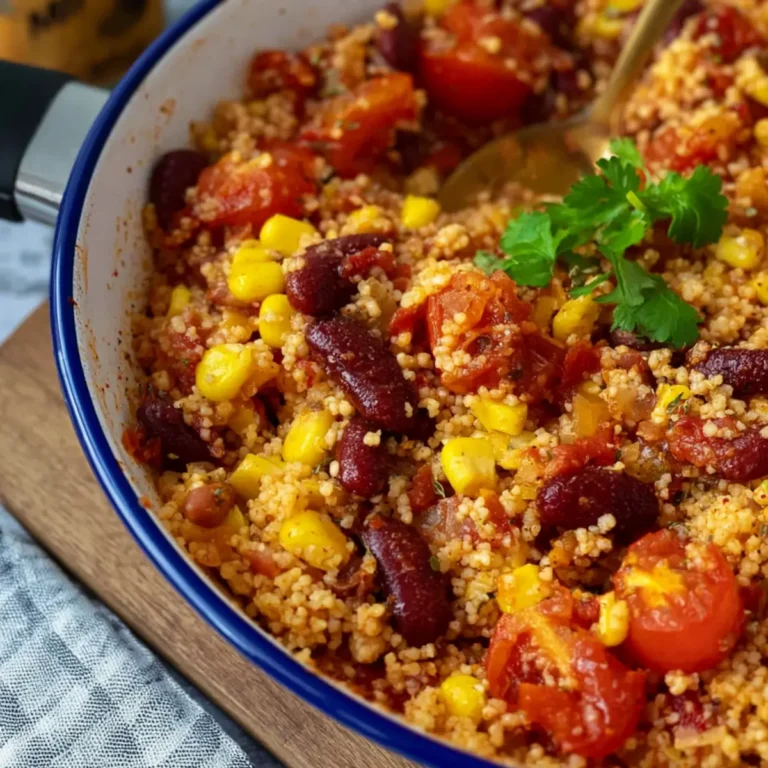 Couscous Pfanne mit Tomaten und Kidneybohnen