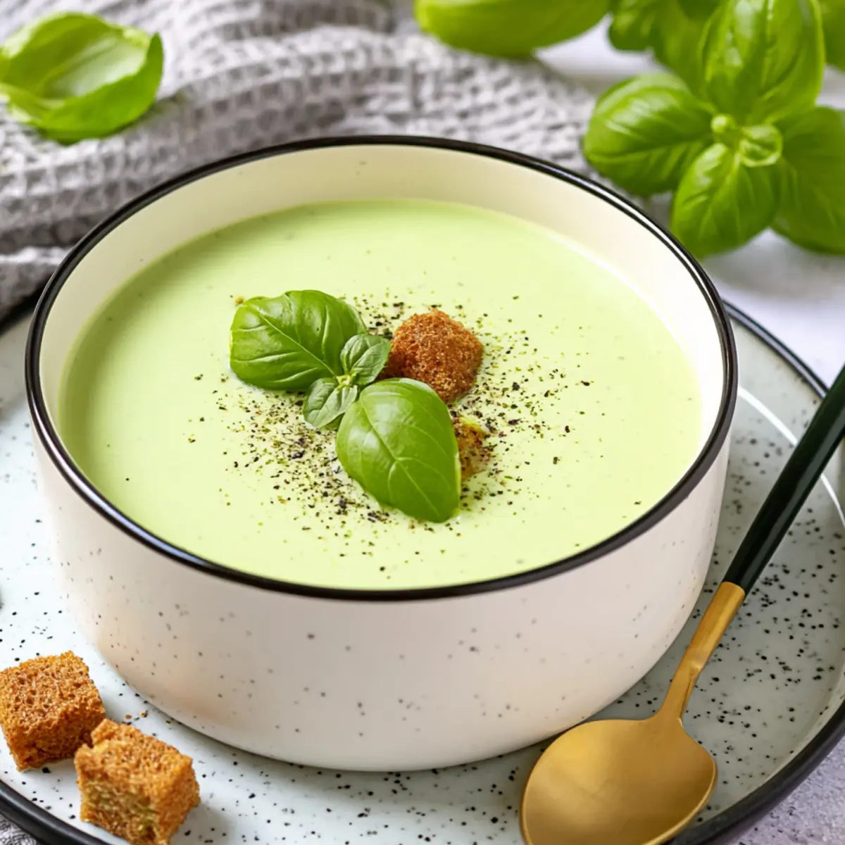 Cremige Basilikumsuppe