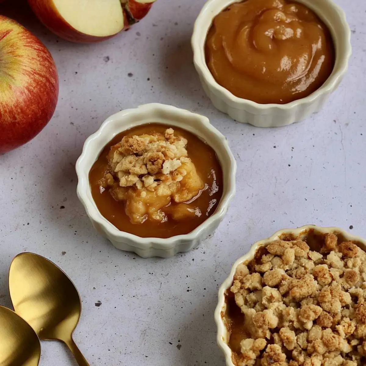 Crumble mit Apfelmus