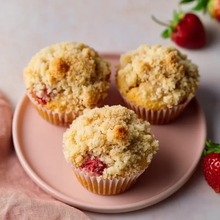 Erdbeer Muffins mit Crumble Topping