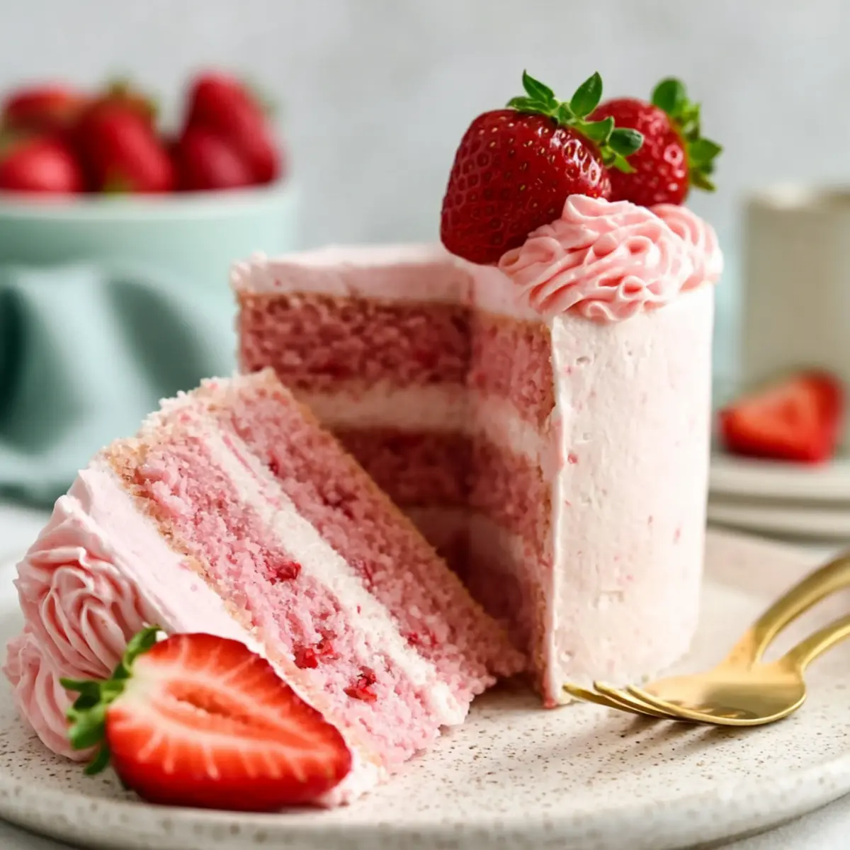 Erdbeerkuchen mit Frischkäse Frosting