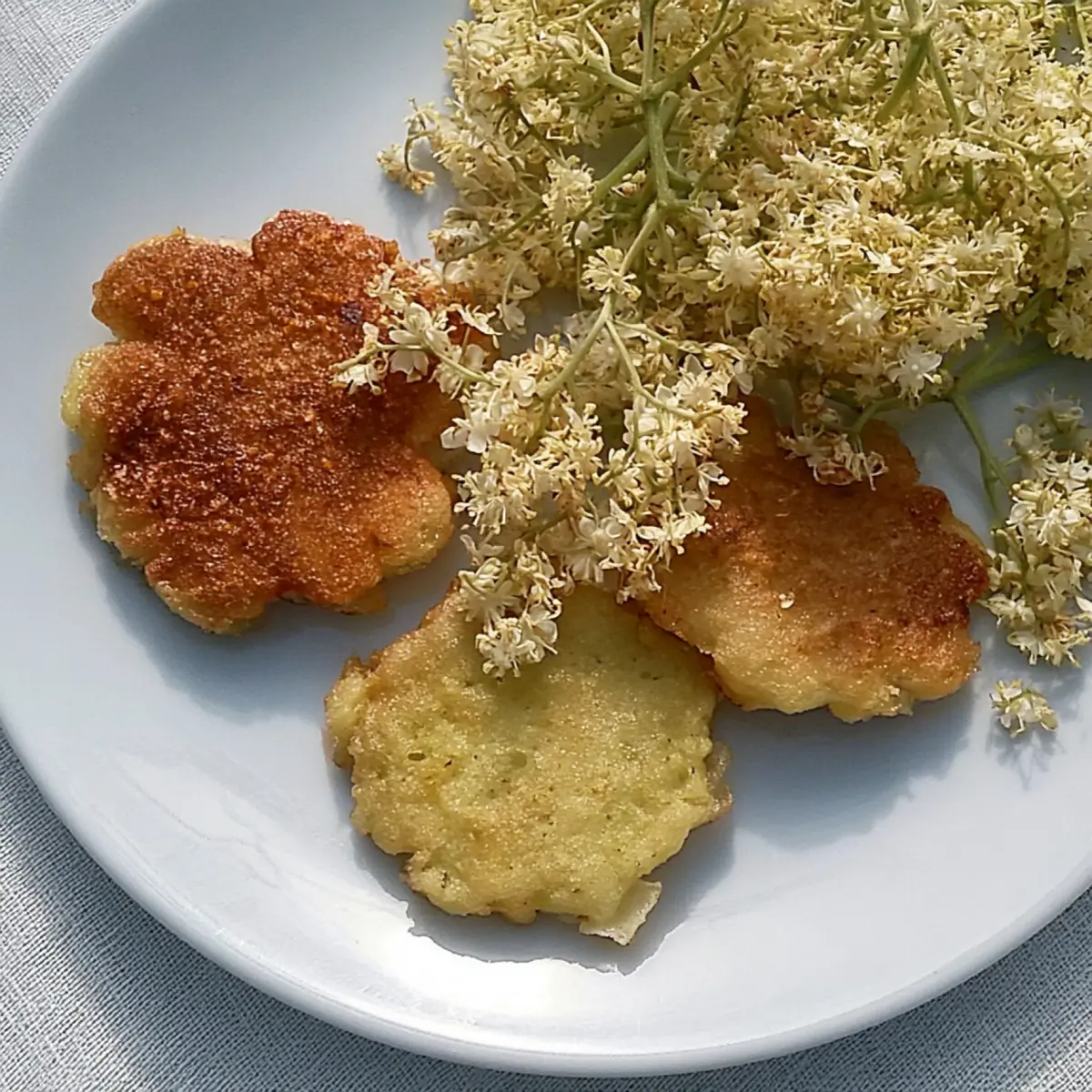Gebackene Holunderblüten