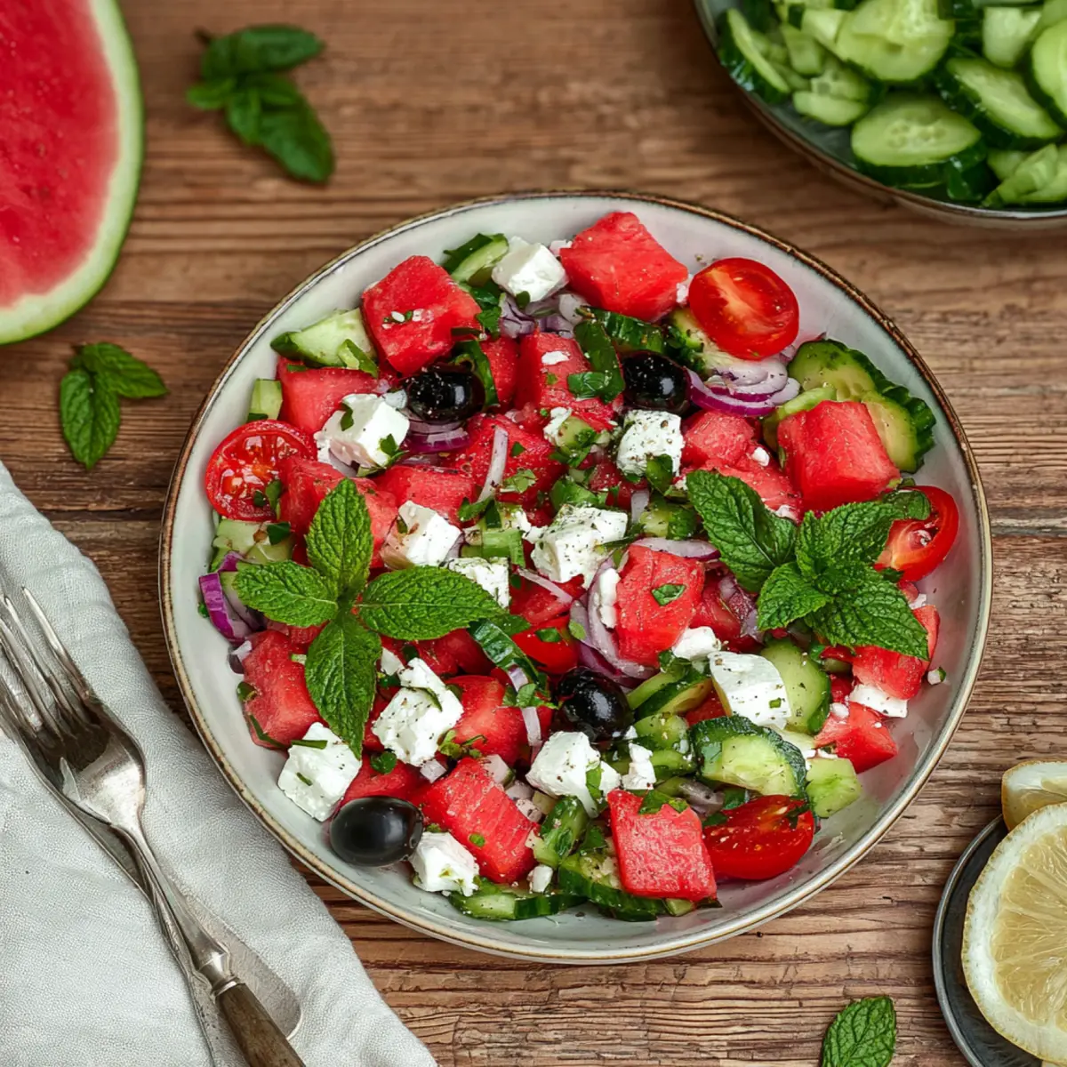 Griechischer Wassermelonen Salat