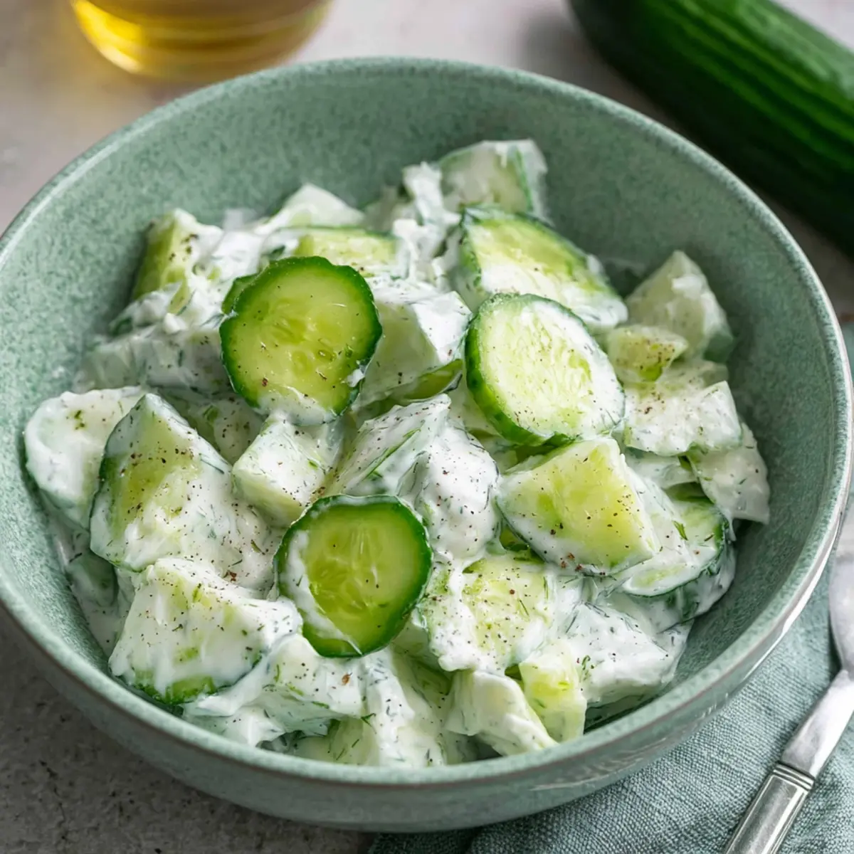 Gurkensalat mit Joghurt Dressing