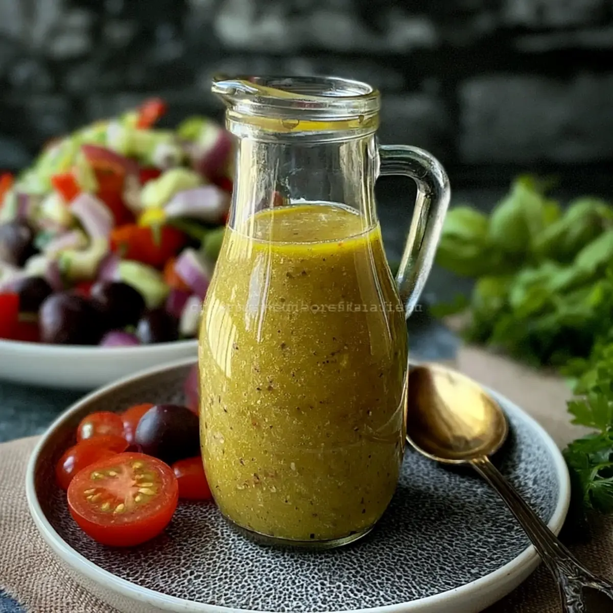 Hausgemachte Vinaigrette für griechischen Salat