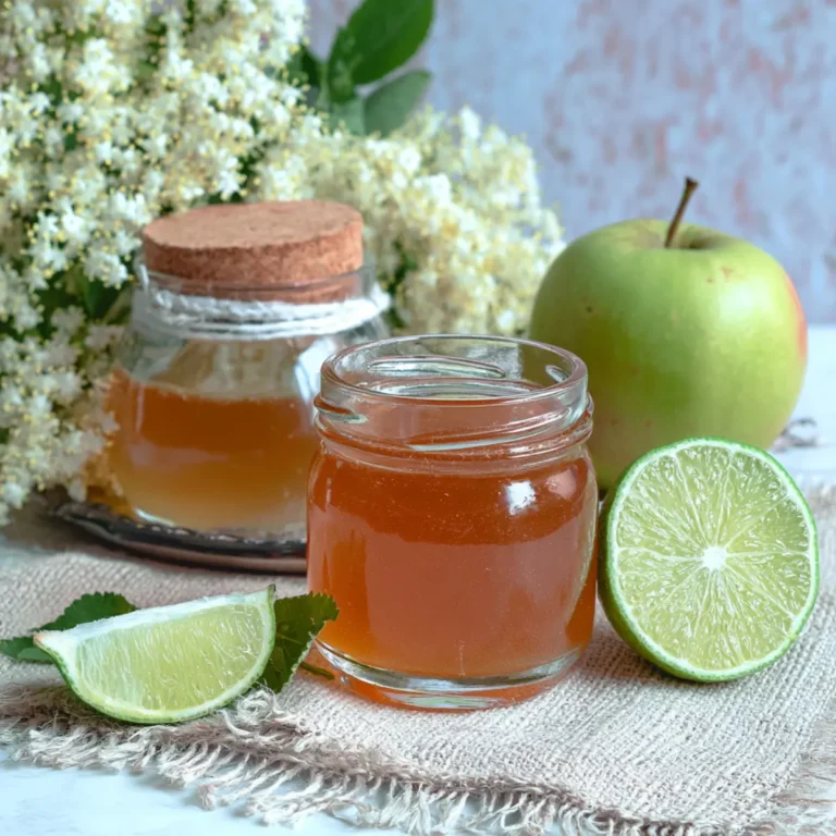 Holunderblütengelee mit Apfelsaft und Limette