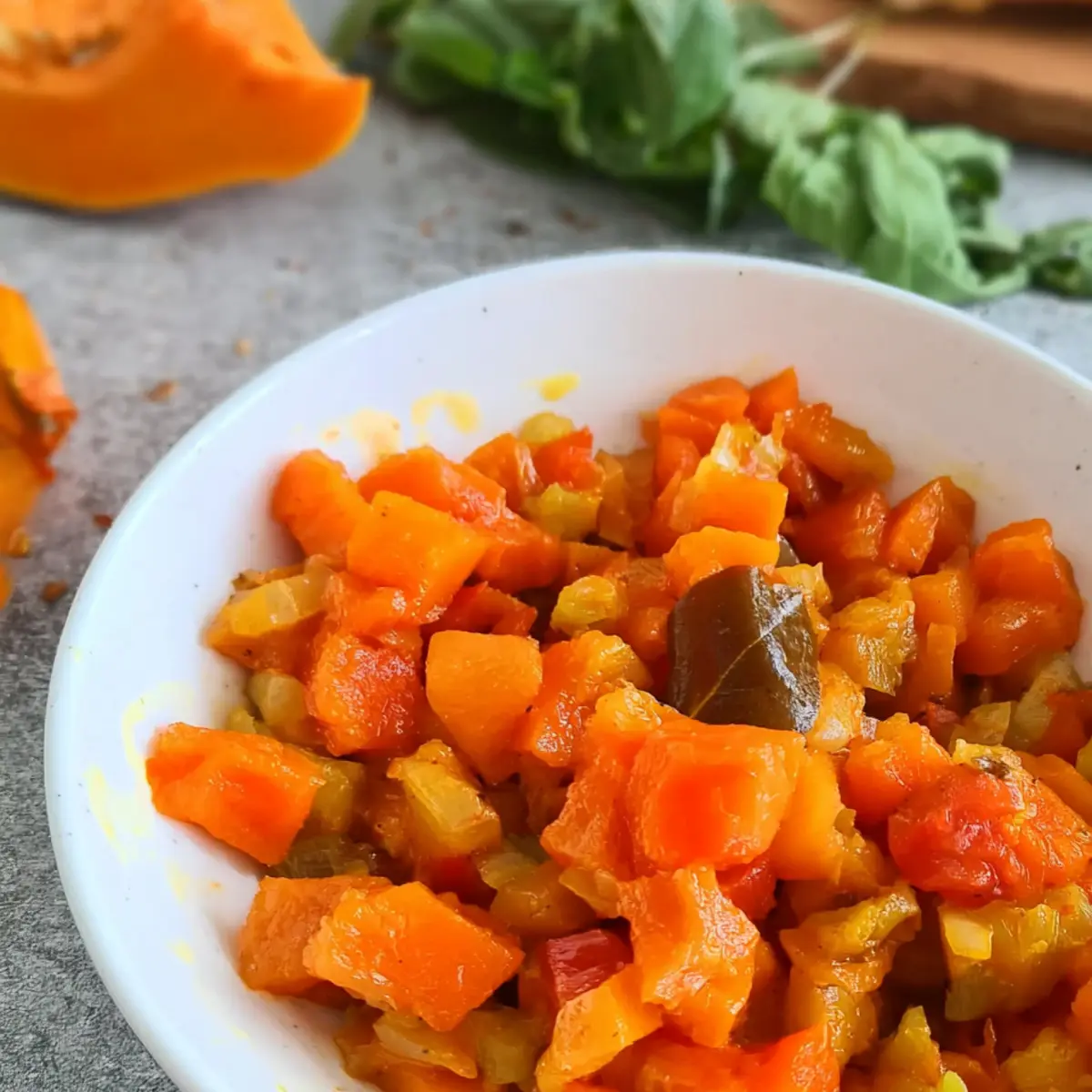 Kürbis Gemüse aus der Pfanne