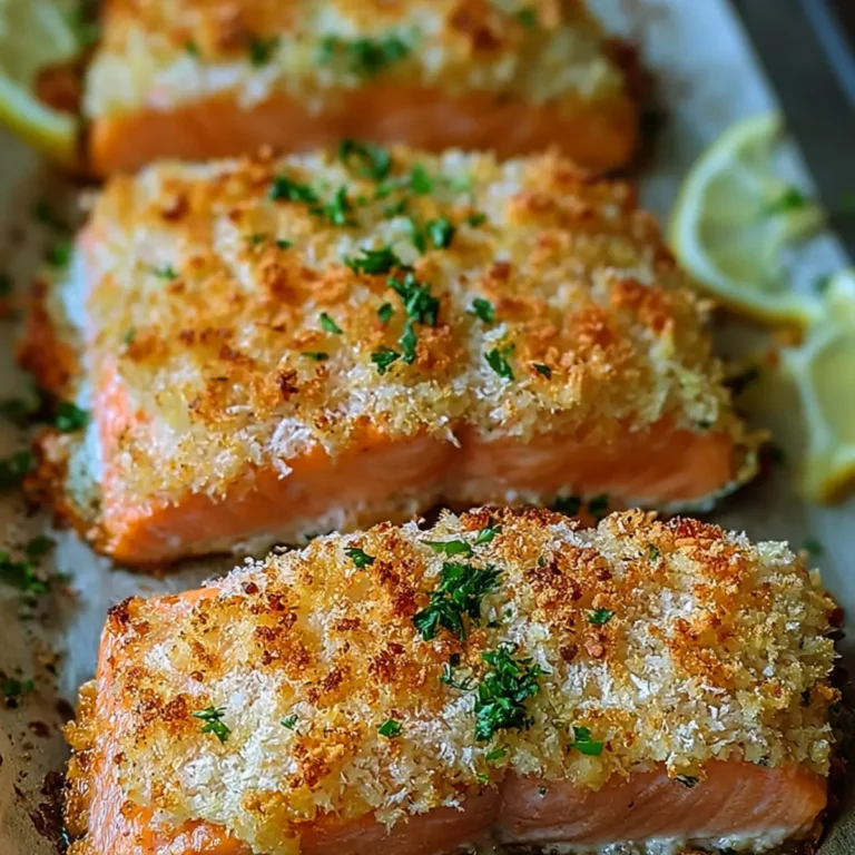 Krosse im Ofen gebackene Parmesan-Krustenlachsfilets