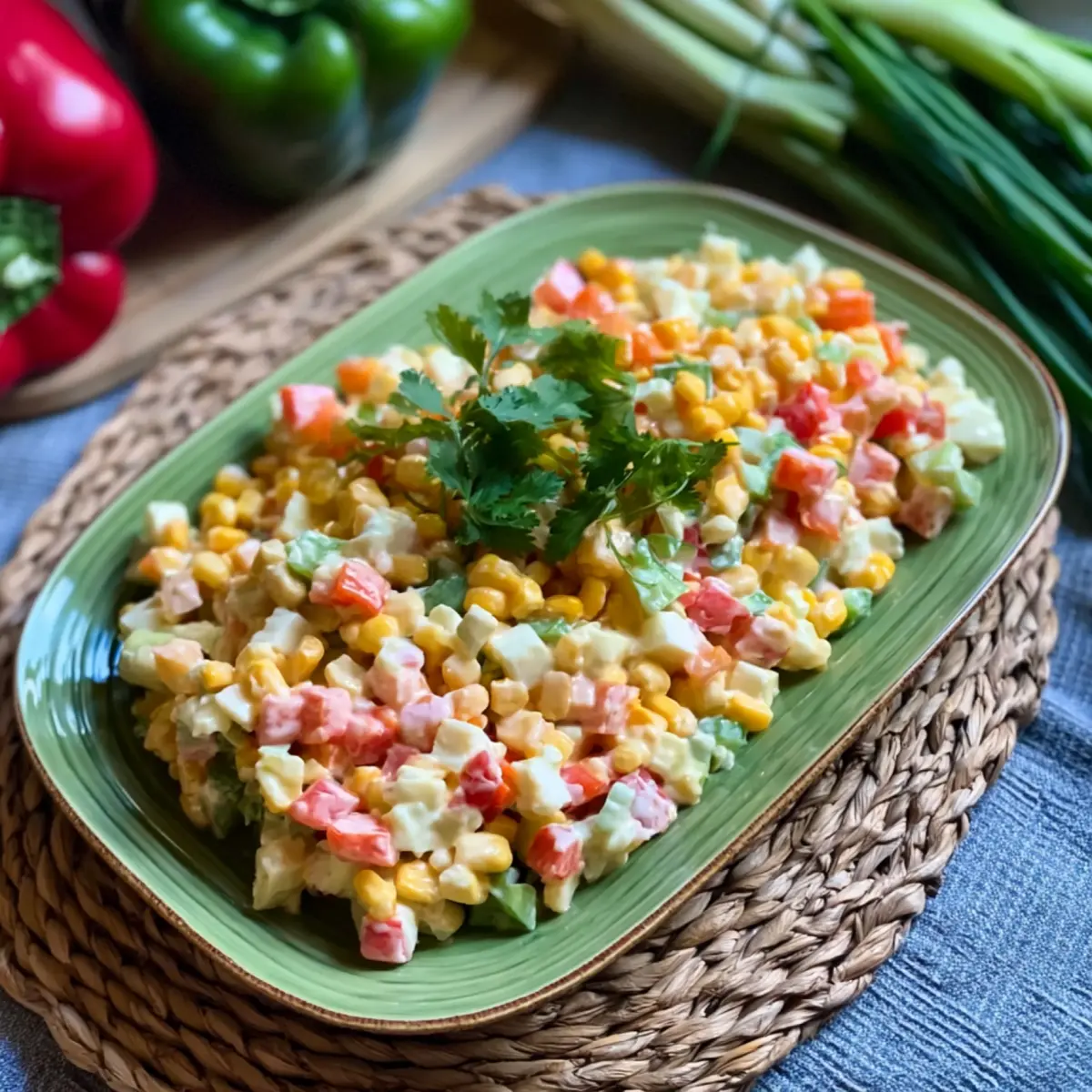 Käsesalat mit Paprika und Mais