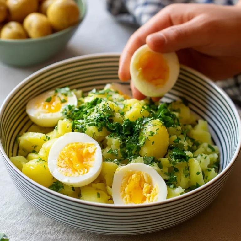 Lauwarmer, schwäbischer Kartoffelsalat (ohne Mayo)