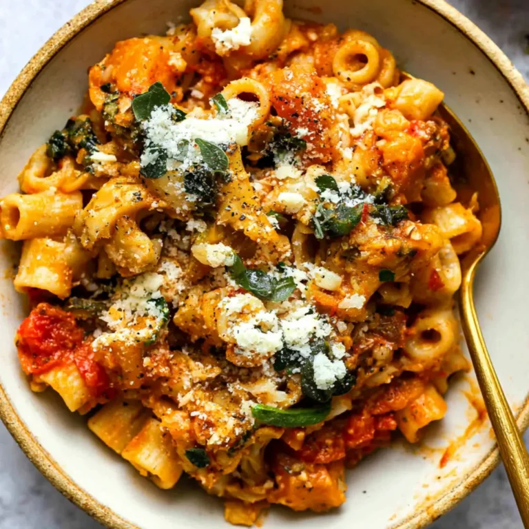 Nudelauflauf mit Kürbis-Tomatensauce