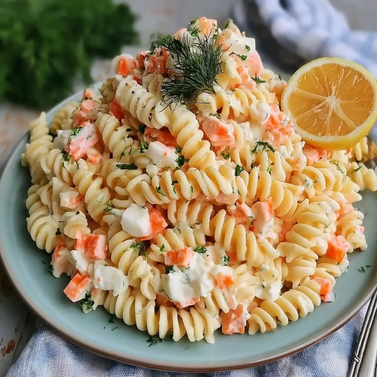 Nudelsalat mit Surimi