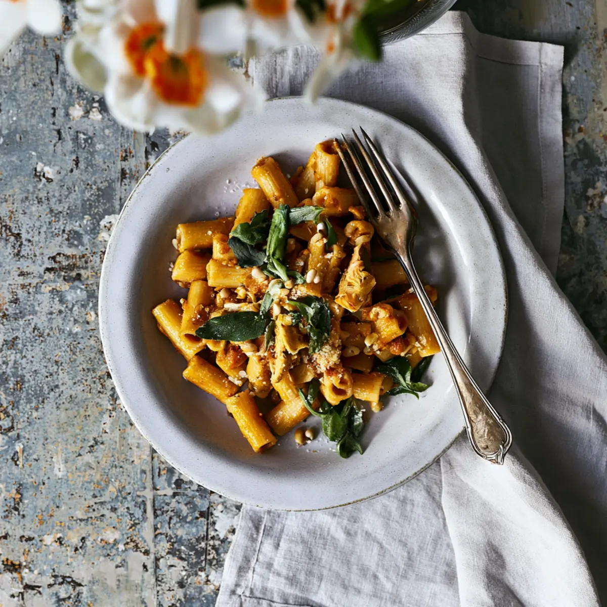 Orangen Tomaten Pesto Pasta