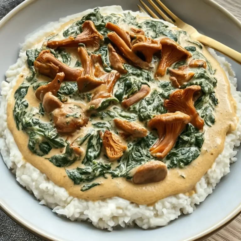Pfifferlinge mit Spinat-Rahm-Soße