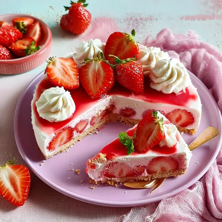 Pudding Erdbeerkuchen ohne Backen