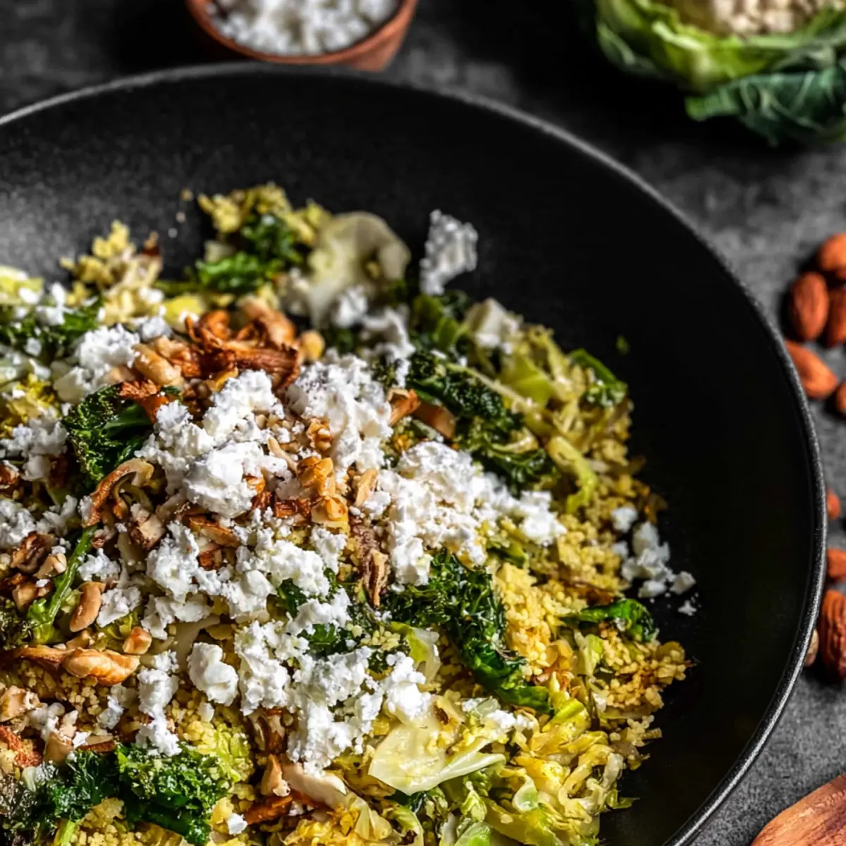 Vegetarische Couscous-Pfanne mit Wirsing und Feta